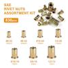 150/165Pcs Assorted Sizes Rivet Nut Assortment Kit SAE & Metric Nutsert Kit  Industrial Maintenance