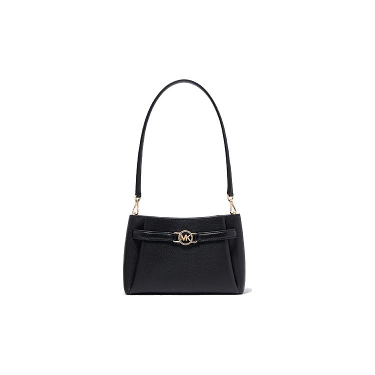 New MICHAEL KORS Leather Shoulder Bag, Baguette Bag, Shoulder Bag Trumpets Women's Black 32F2GAQC1L-001