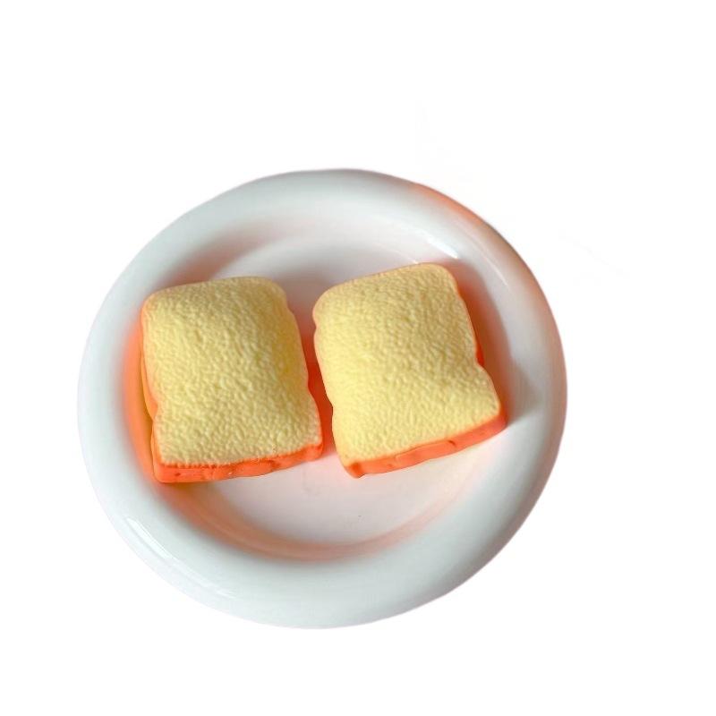 Crunch Toast Slow Rise Squeeze Round Blocks Crunchy Filled Anti Stress Hand Relax Gift Toy