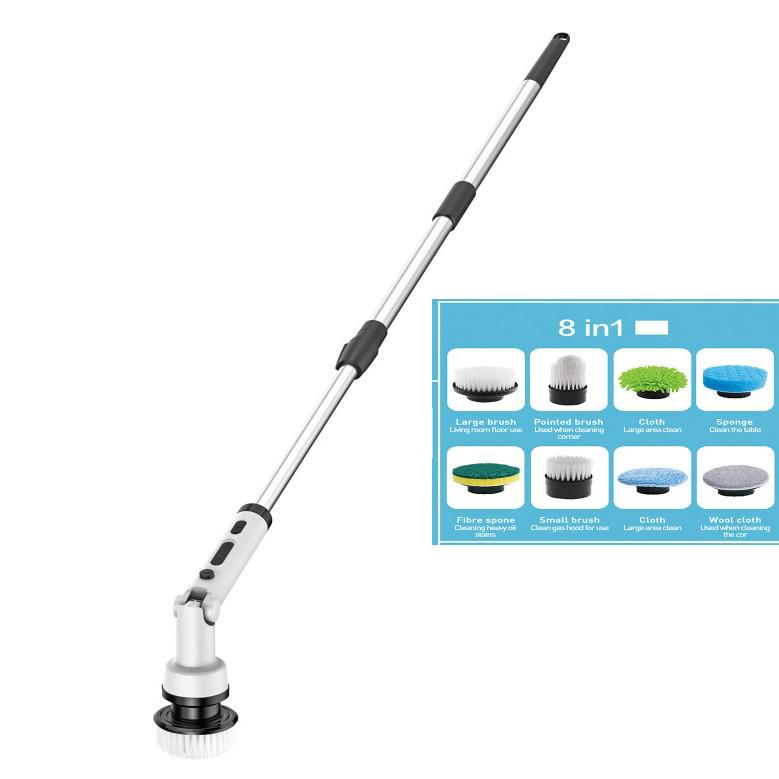 Foldable Wireless Electric Cleaning Brush - Handheld, Long-Handle, Rotating for Kitchen & Bathroom Use