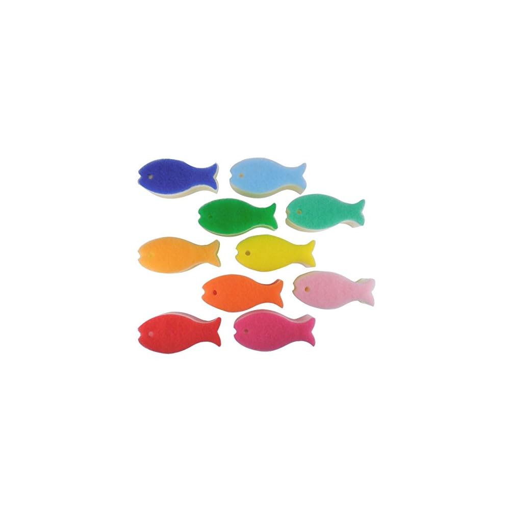 Marna Fish-Shaped Sponge, 10-Color Set, 3-Layer Dishwashing Sponge, Kitchen Use, Dishwashing, T262