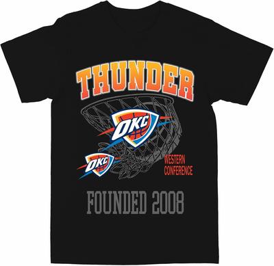 Philcos NBA Oklahoma City Thunder Thunder Net Black T-Shirt