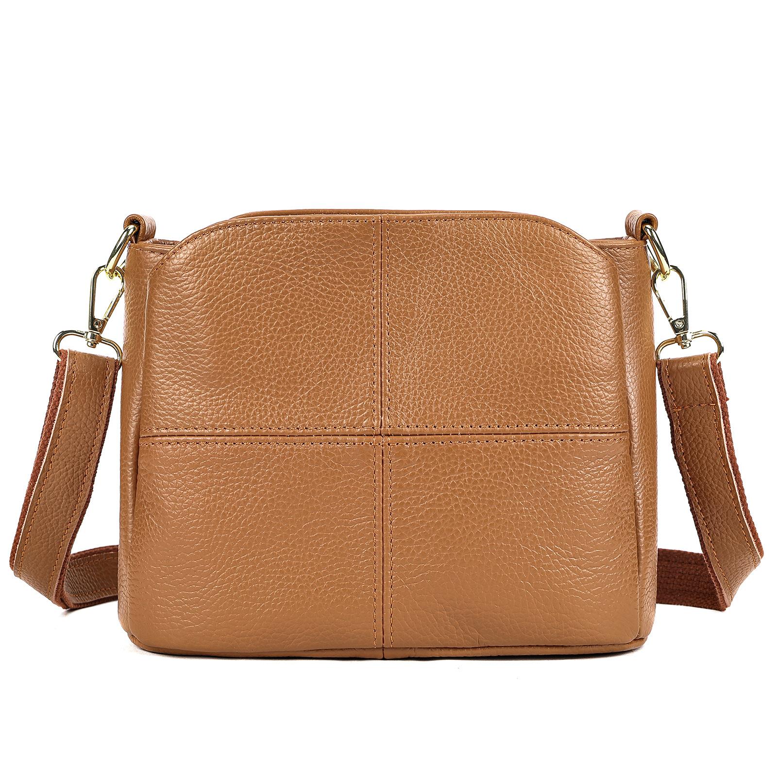 

Повседневная женская сумка из натуральной кожи Johnature, простые однотонные универсальные сумки из мягкой коровьей кожи через плечо и через плечо