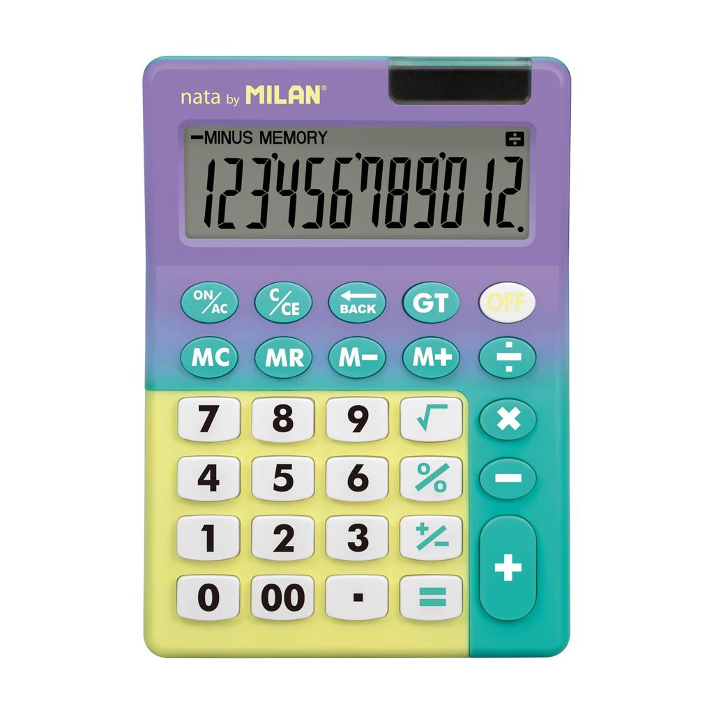 Milan Big Key Lilac MLN151812SNPRBL 12-Digit Calculator, & Turquoise,