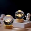 Remote Control Crystal Ball Night Light with Wooden Base – 3D Carving Luminous Glass Ornament, Perfect for Birthdays.
