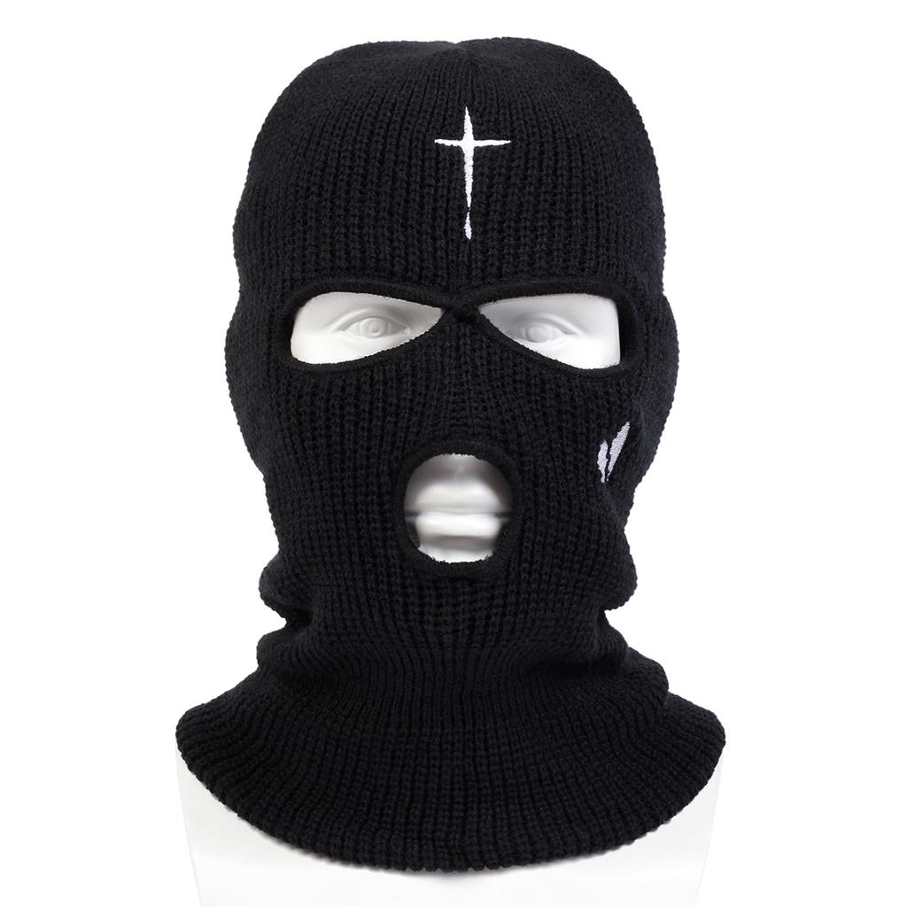 Water Droplet Cross Broken Heart Balaclava Cap Unisex Outdoor Warm Hat Men Hip Hop Caps Casual Cap