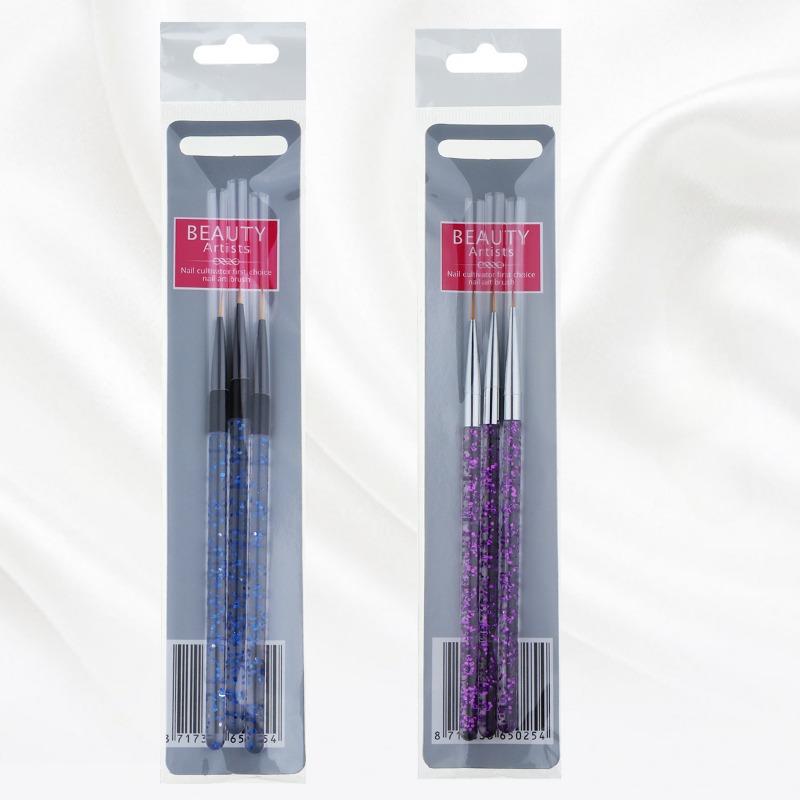 Three Acrylic Exquisite Sequin Rod Pull Line Pen Flower Drawing Hook Line Tool Painting Nail Art Pen