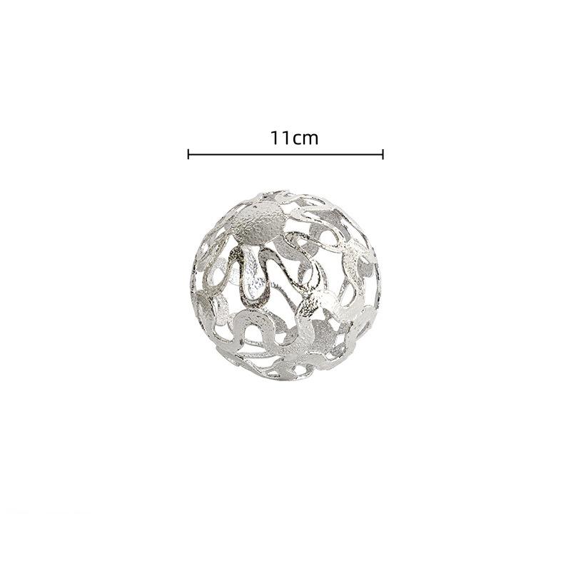 

Hollow Metal Ball Wave-shaped Silver Ball Sphere Silver Circle Metal Handicrafts Figurine Home Decoration Accessories
