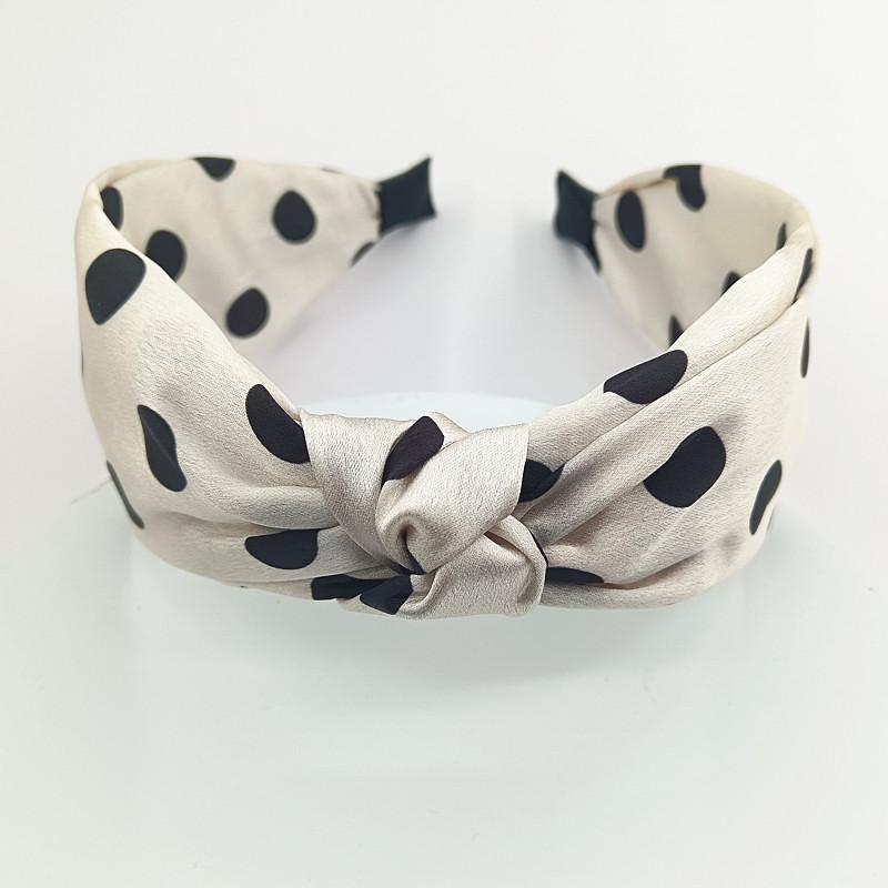 Wide Polk Dots Print Cloth Knotted Hairbands for Women Girls Casual Shopping Party Headbands Fashion Female Head Wears