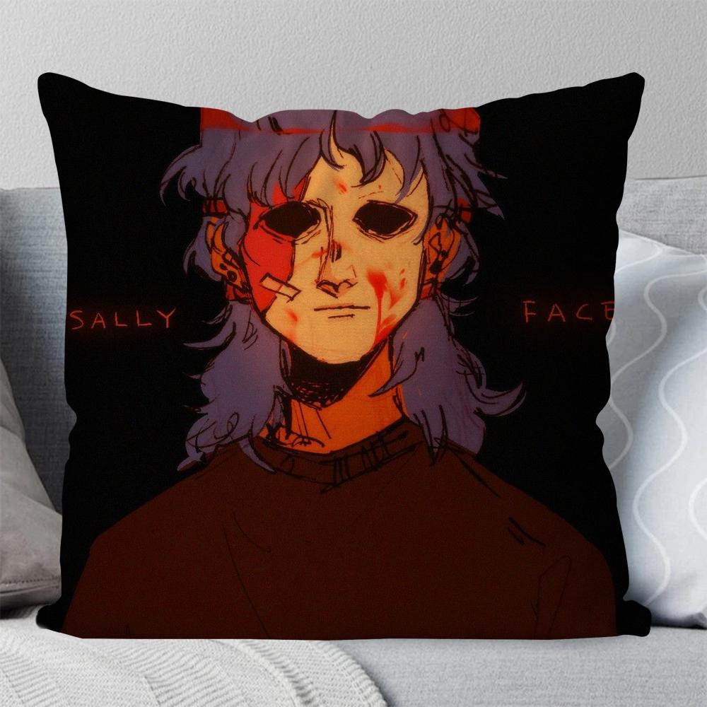Game Sally Face Pillow Case Square Pillow Bedroom Sofa Leisure Comfort Cushion Car Living Room Home Decoration 40X40