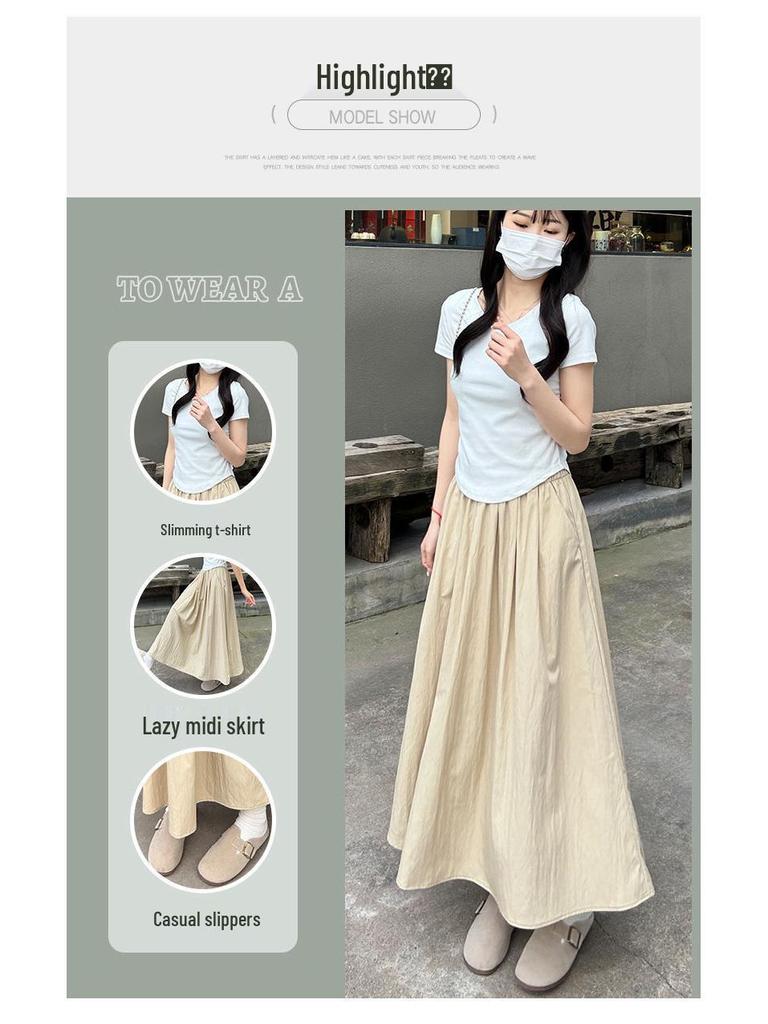 End-of-Season Clearance: 90% Off - Women's Pink Yamamoto High-Waisted A-Line Summer Skirt, Petite Fit (2025 Collection)