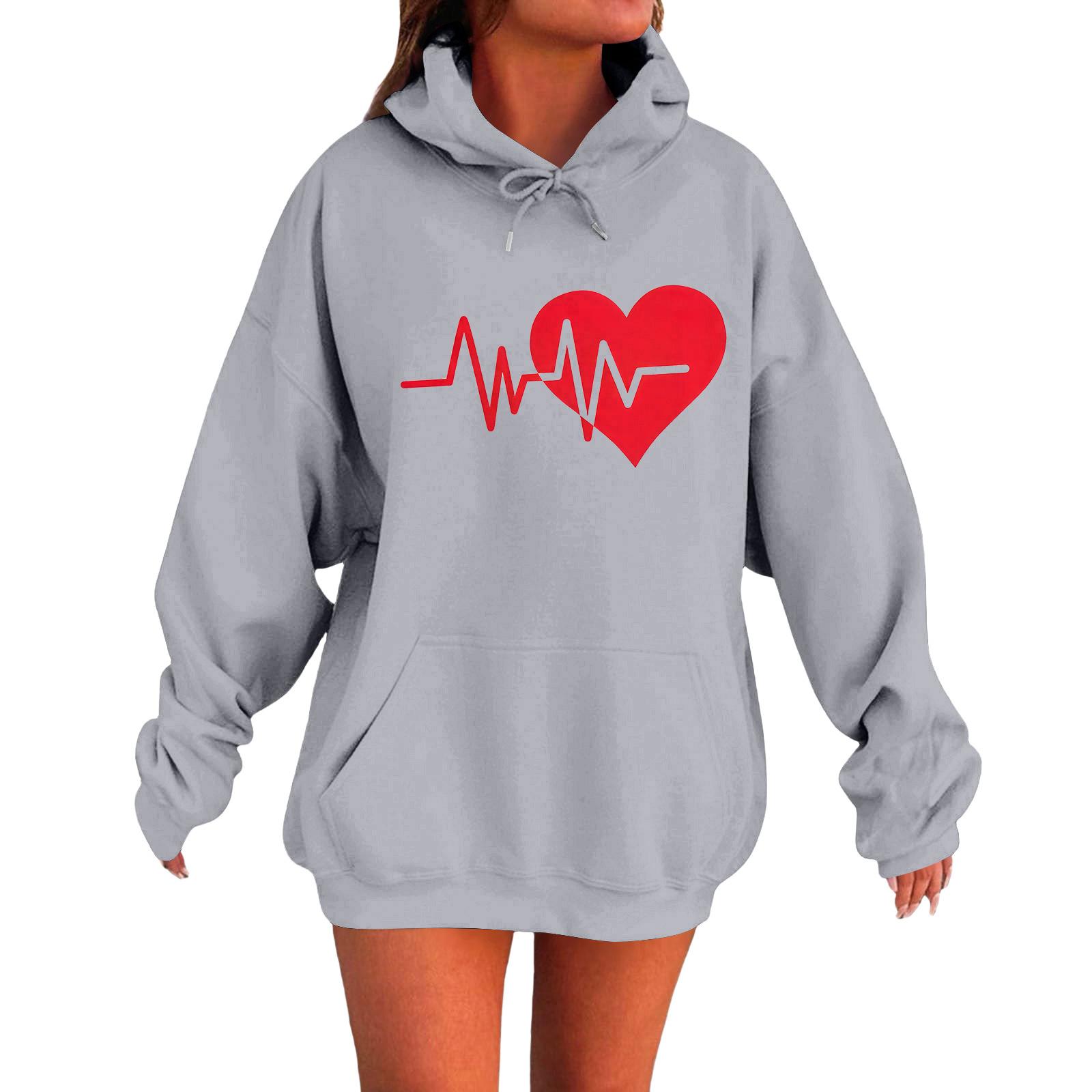 

Женский свободный удобный повседневный модный свитшот с длинным рукавом с принтом Love M