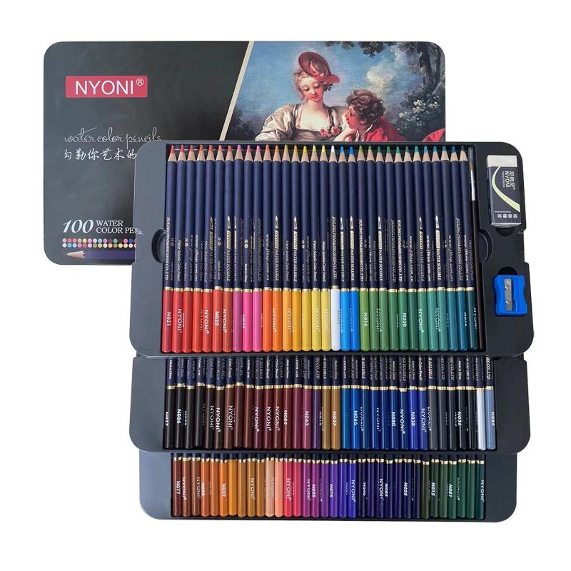 12/24/36/48/72 Colors Watercolor Pencil Professional Soft Water Soluble Colored Pencils For Painting Student Artist Art Supplies