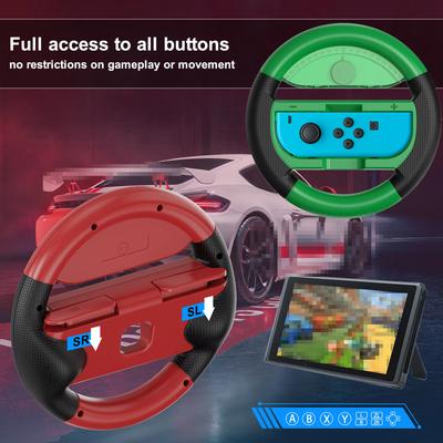 LinYuvo Lenkrad für Switch Joycon Controller, Switch Rennlenkrad Fahrgriff für Mario Kart 8 Deluxe 2er-Pack Räder
