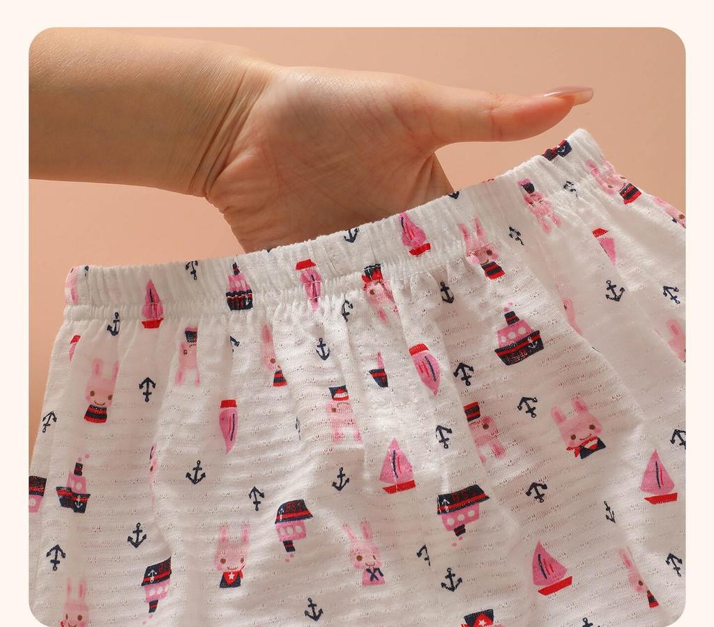 Sommer-Leggings und Pyjamashorts für Mädchen mit Blumenmuster aus Bambus-Baumwolle