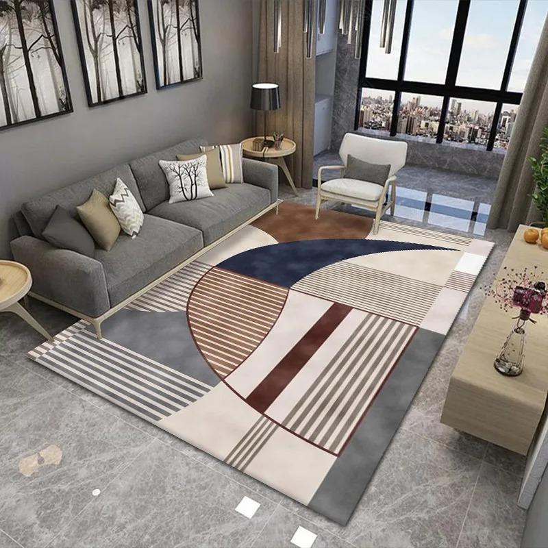 

Gray Orange Geometric Lines Floor Mats Door Front Decoration Home Living Room Floor Mats 40x60cm