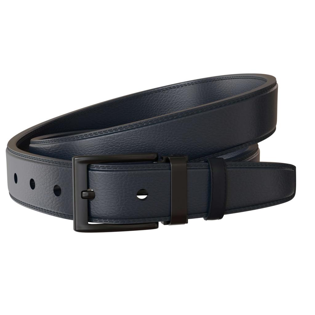 Men's Leather Belt 4 Cm with Anthracite-Colored Buckle
