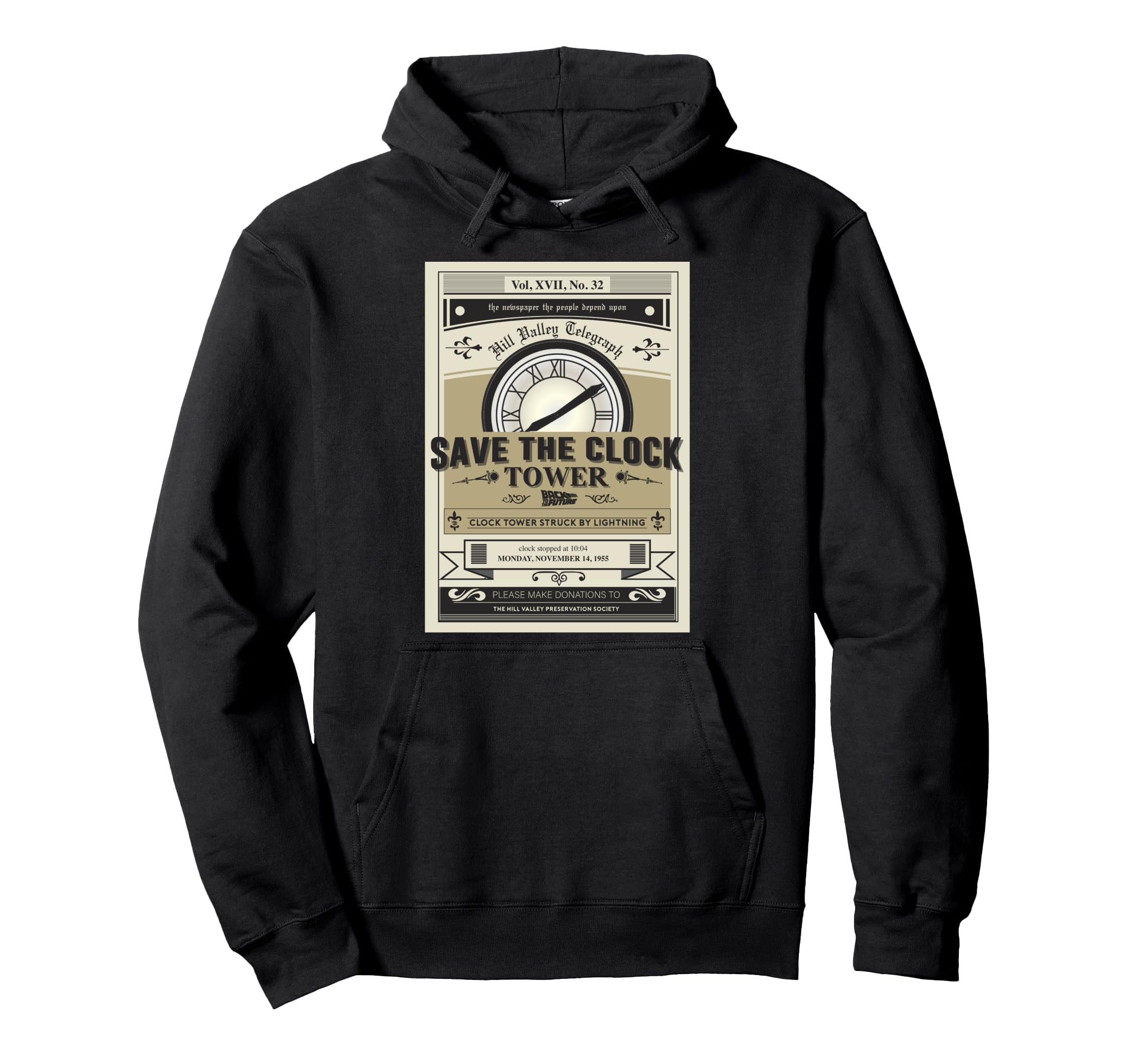 Back to the Future Clock Tower Poster Hoodie