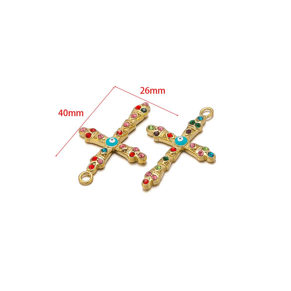 

5 шт./лот Подвески-крестики из нержавеющей стали в стиле бохо, золотистые, с жемчугом, для изготовления женских украшений своими руками, аксессуары для изготовления ожерелий