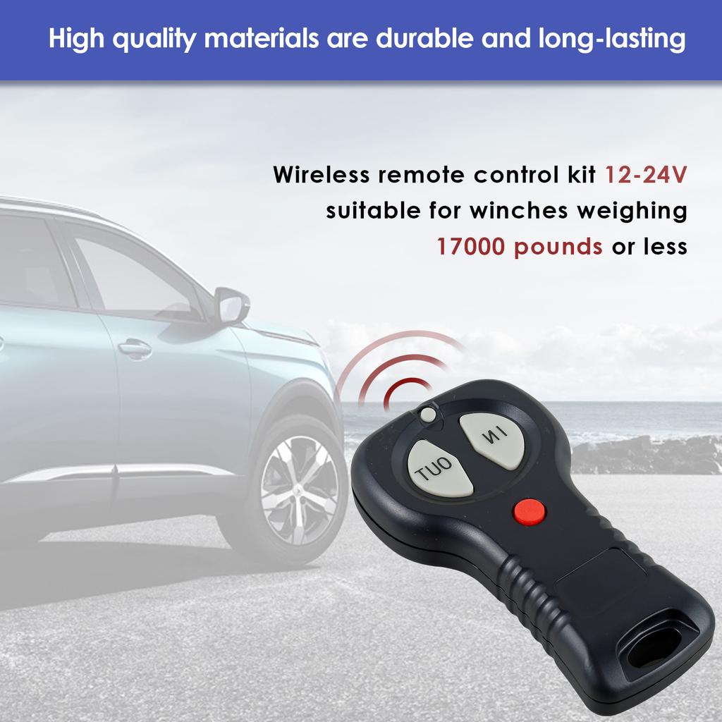 2PCS Wireless Winch Remote Control Kit 12V Universal Car Wireless Winch Remote Controller Heavy Duty Wireless Winch Controller