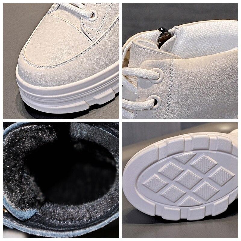 Fujin 9 cm ekte lær plattform kile mid kalv ankel Motorsykkel støvletter sklisikker skjult hæl kvinner glidelås høst vinter sko