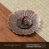 Double-Layer Antique Lotus Incense Burner for Tea Ceremony and Buddha Worship with Multi-Hole Sandalwood Stick Holder.