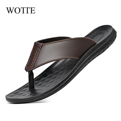 New Summer Beach Slippers Men Flip Flops Top Quality Antiskid Beach Sandals Male Fashion Men's Casual Flats Platform Flip Flops