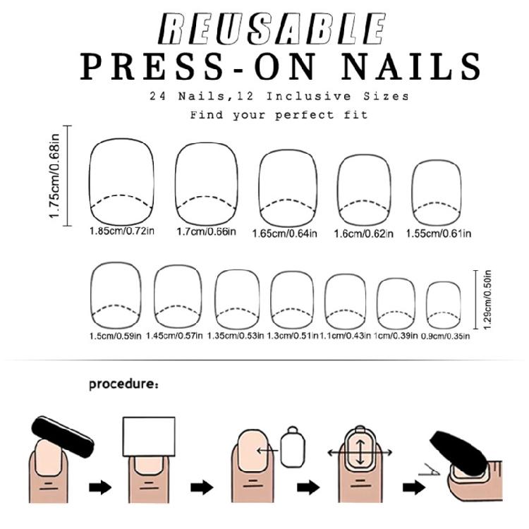Square Nail Tips Purple Fake Nail Glues On Nail Stick On Nail Press On Nail Artificial False Nail for Womens and Girls