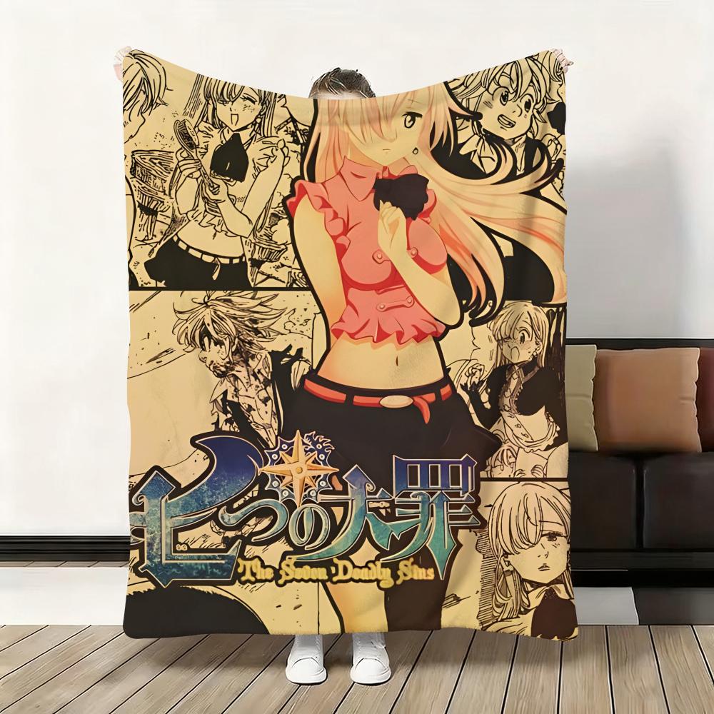 Anime S-Seven Deadly Sins Throw Flannel Fluffy Soft Blanket Warm Skin-Friendly Throw For Sofa Bed Office Nap Winter