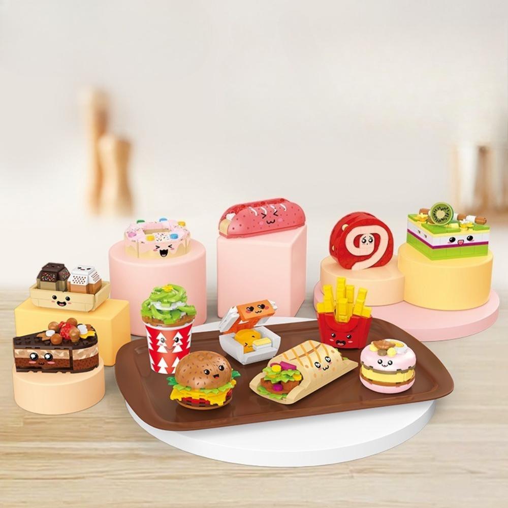 Moc Fun Food Hamburg Cake Dessert Building Blocks Set Macaron Donut French Fries Toys For Children Birthday Holiday Special Gift