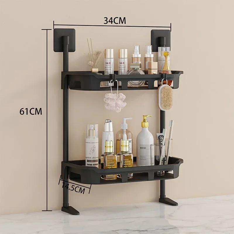 Bathroom Storage Rack Wall Mounted Shower Room Multifunctional Storage Rack Save Space Multilayer High-capacity Bathroom Shelves