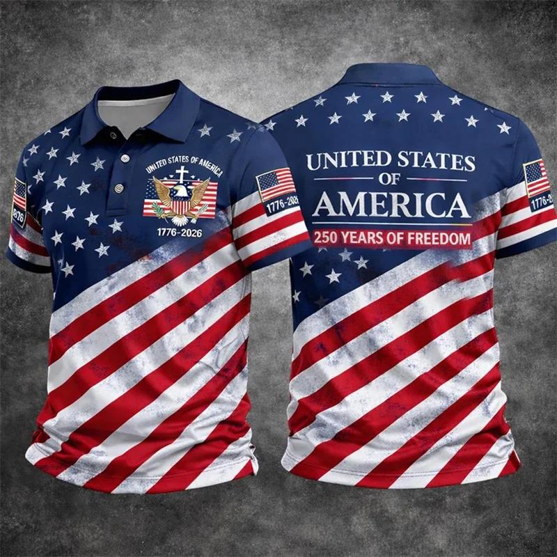 Men's Stylish Patterned Short-sleeve Polo Shirt, Casual Summer Wear