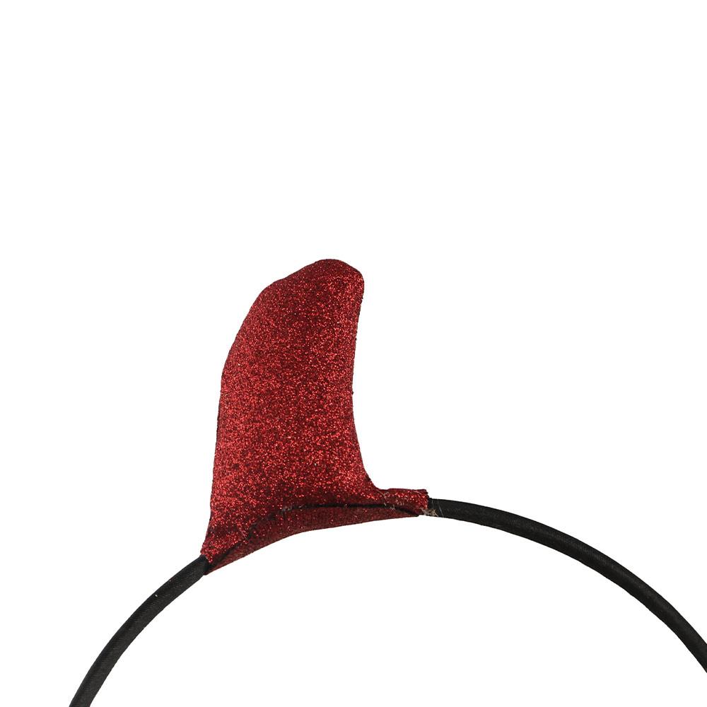 Glitter Cow Horn Hairband Cloth Halloween Hair Hoop Funny   Adult