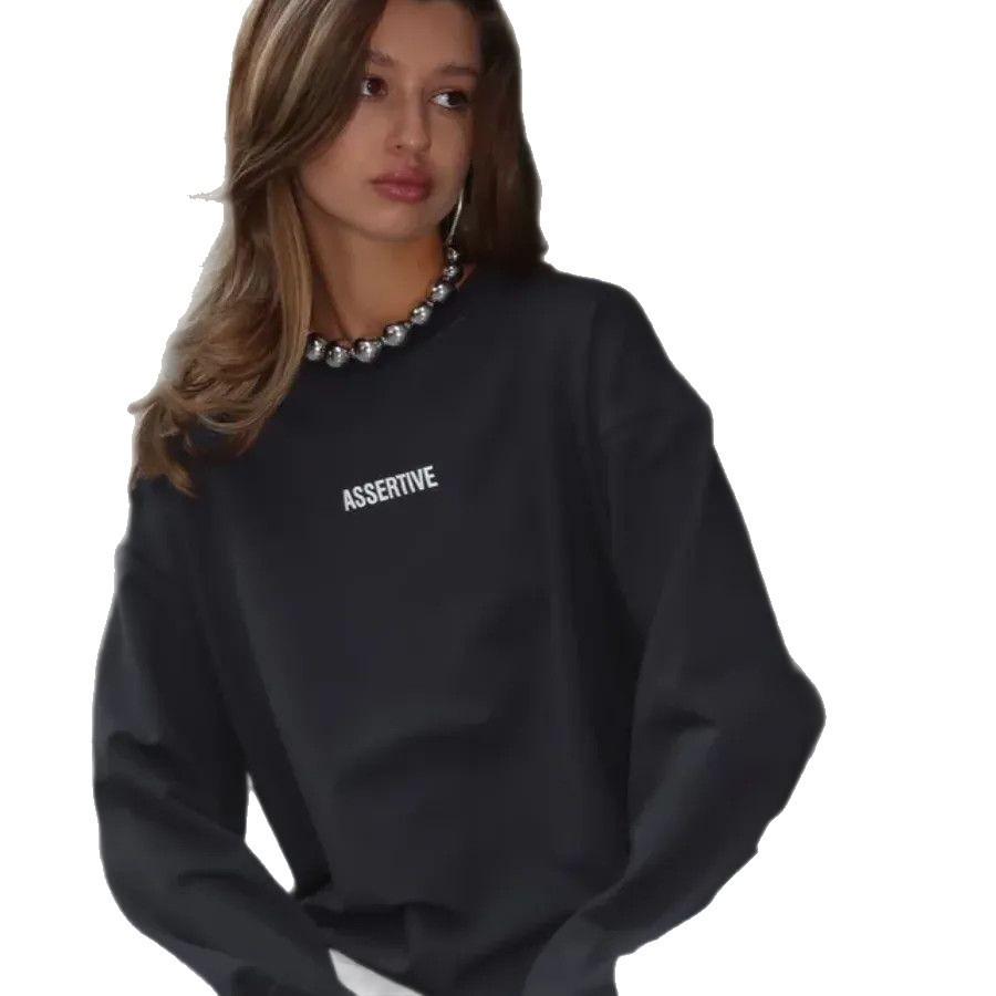 Women's Long-Sleeve T-Shirt: 100% Pure Cotton, Trendy American & European Design, Versatile Niche Print