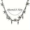 Vintage Gothic Metallic Spiked Choker Necklace Willow  Adjustable  Men and Women, All-Season Daily and Party Occasions, Hip-Hop