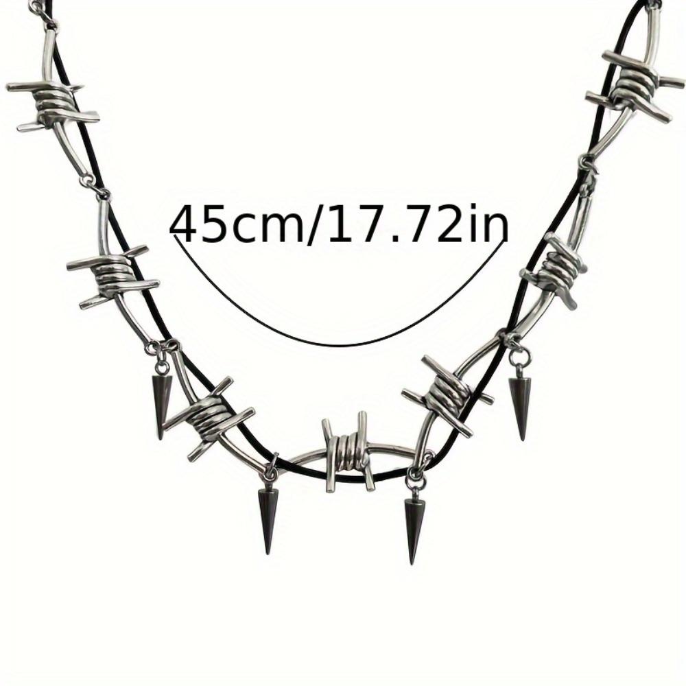 Vintage Gothic Metallic Spiked Choker Necklace Willow  Adjustable  Men and Women, All-Season Daily and Party Occasions, Hip-Hop