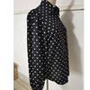 1116 Stile moda europeo e americano colletto a revers pois top ampio manica a lanterna camicia in chiffon camicia a maniche lunghe da donna