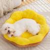 Winter Pet Bed Flower Shaped Plush Dog Bed with Anti-slip Bottom Fluffy Pet Bed with Removable Washable Cover for Small Dogs Cats