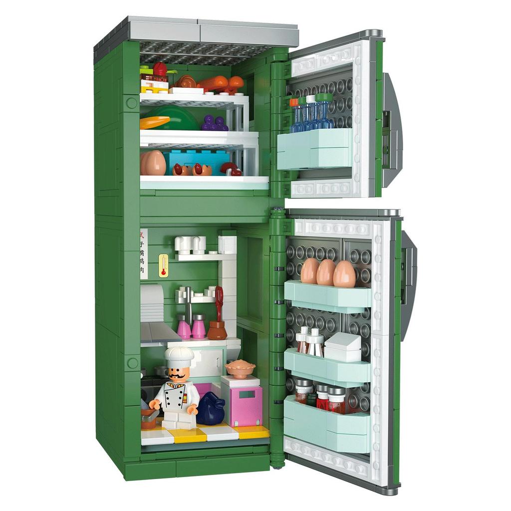 Mini Retro Radio & Fridge Washing Machine Building Blocks Toys - Compatible with Lego, Great Gift for Girls