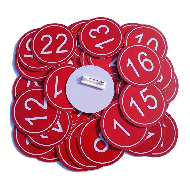 Numbered Pin Badges