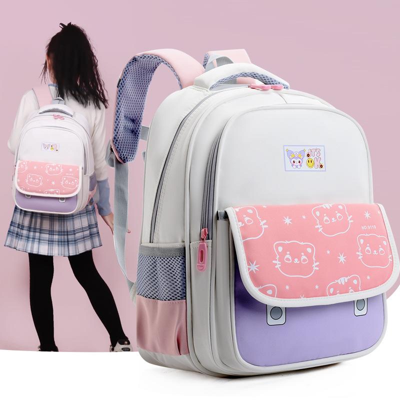 Childrens Cartoon Delightful Backpack Available In Purple And Pink For Days School