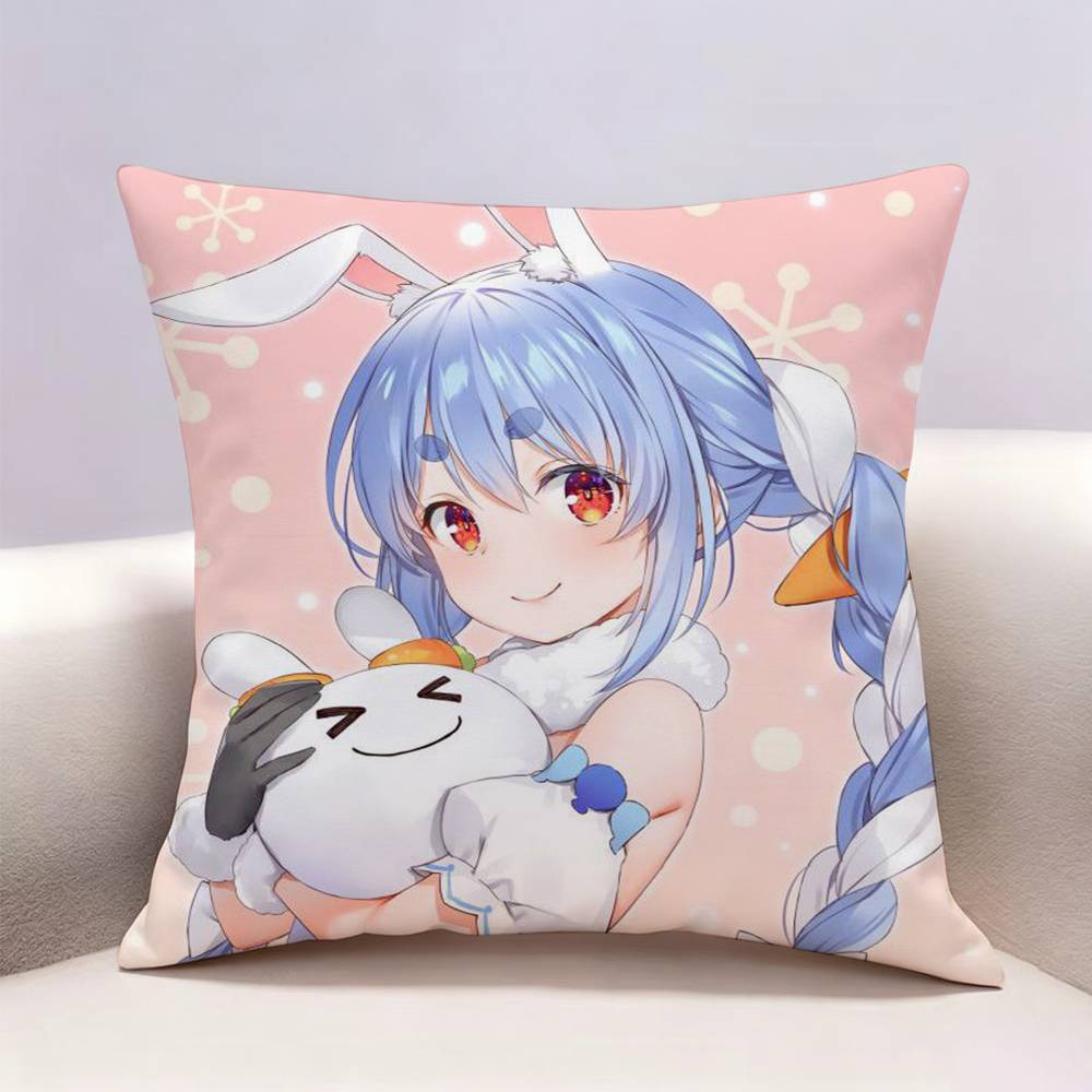 HHololive Usada Pekora Doublesided print Pillow Case for Sofa Living Room Home office Decor Protective Cover