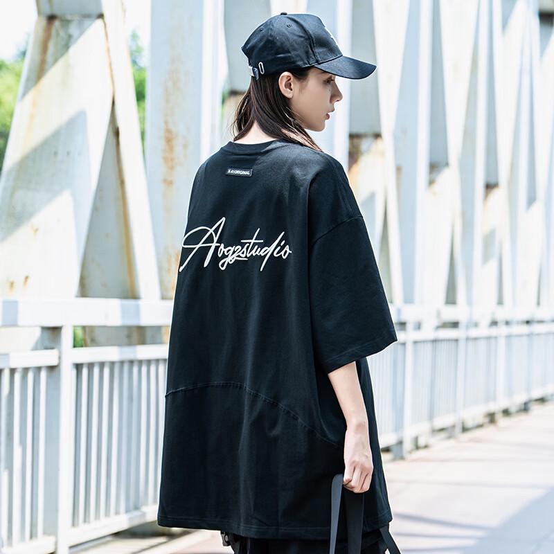 Унисекс хлопковая футболка с вышивкой с коротким рукавом AOGZ 2XL