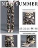 Women's Camouflage Army Green Micro-Flare Pants - Slim Fit, Plus Size, Versatile, Casual, Summer Style