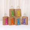 12/30pcs Easter Bunny Treat Gift Bags Reusable Kraft Paper Tote Bags for Party Candy Cookies Toys and Holiday Gifting