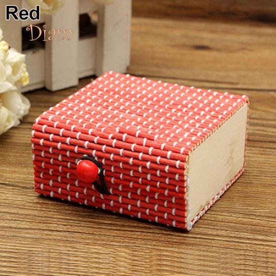Diamin Bamboo Wooden Case Jewelry Storage Boxes Holder Gift