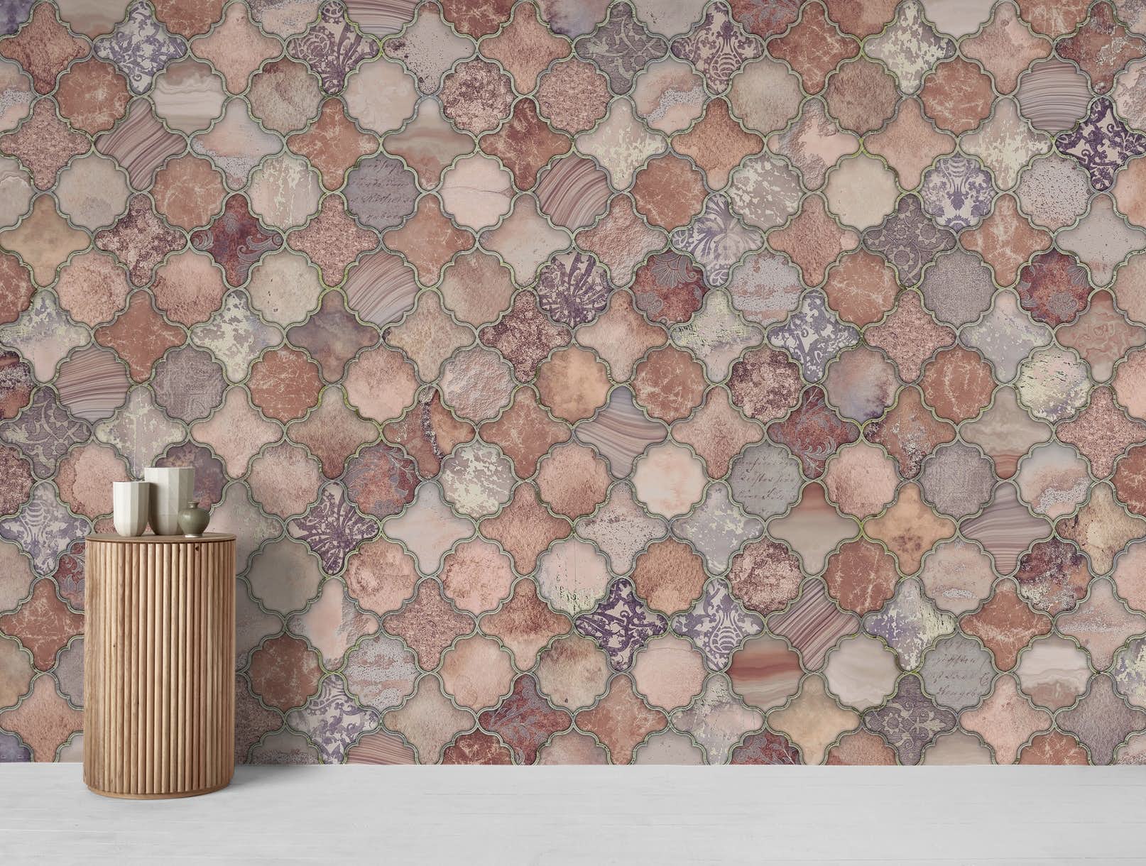 Гобелен с круглым узором и принтом в современном стиле — фото 18