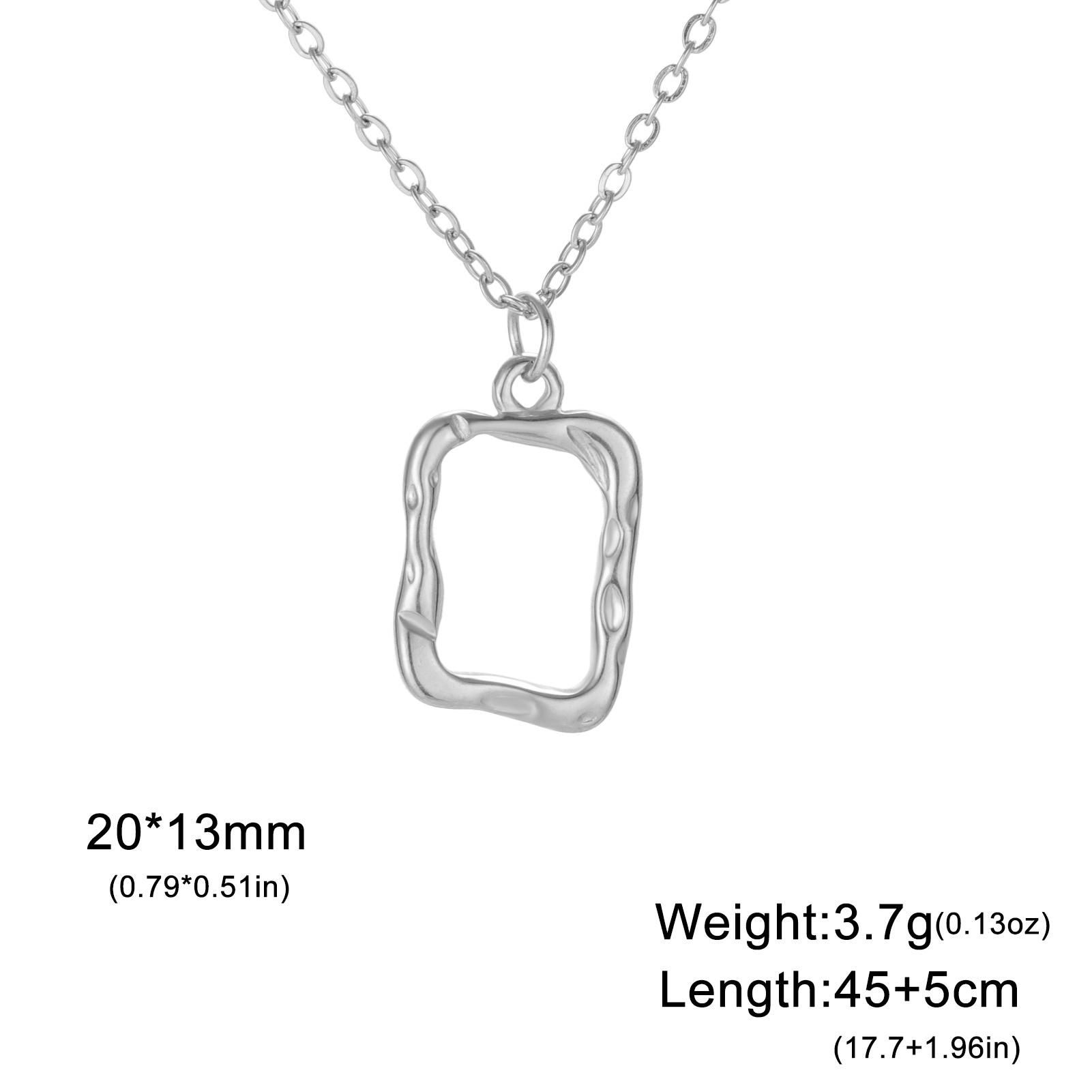 Gold Color Women s Stainless Steel Necklace Geometric Pendant Minimalist Fashion Choker Waterproof Jewelry Valentine s Day Gifts