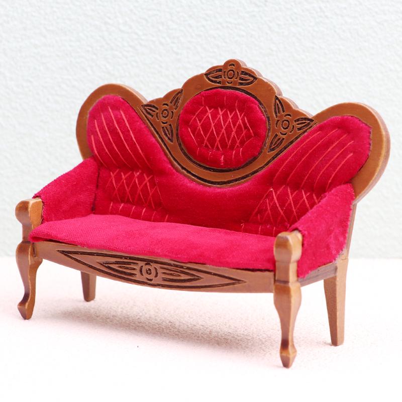 1:12 Dollhouse Miniature Retro Living Room Sofa Chair