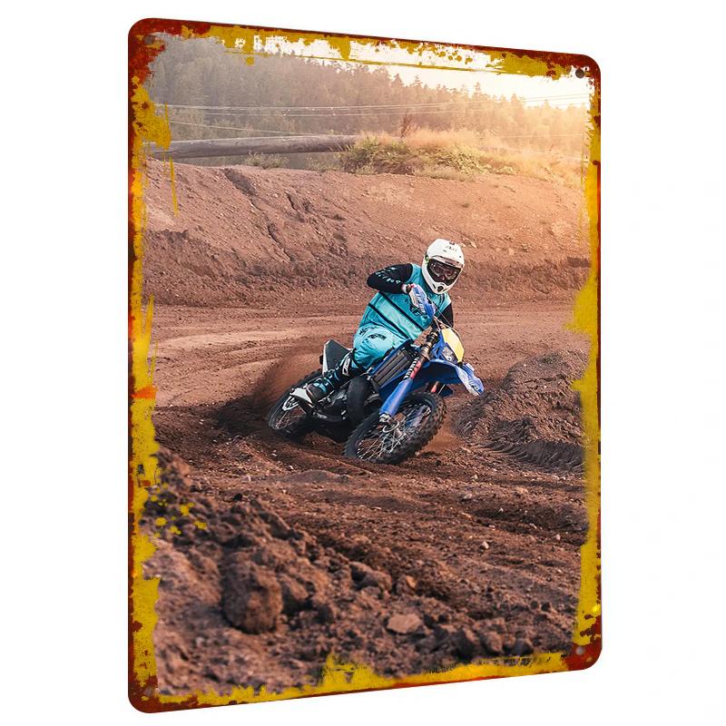 

Custom Off Road Motocross Rider Metal Wall Art Home Decor Racing Theme Birthday Gift 20x30cm（7.8x11.8inch）